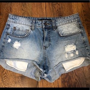 Billabong distressed jean shorts